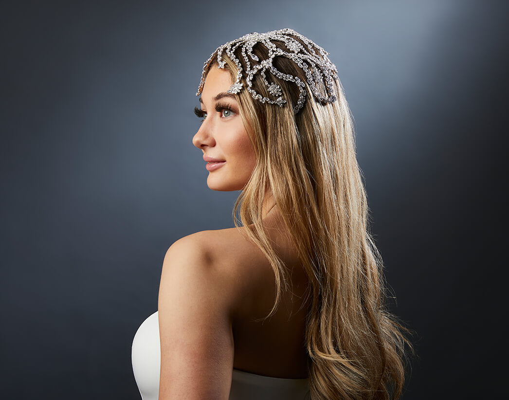 Lucerne Exquisite Headpiece Model Back view